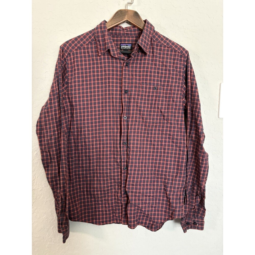 Patagonia Mens Plaid Organic Cotton Button Down Shirt Size Medium
